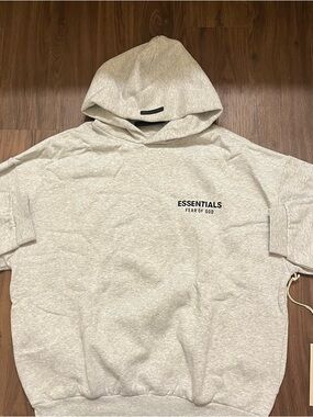 Essentials Gray Hoodie with Black Branding